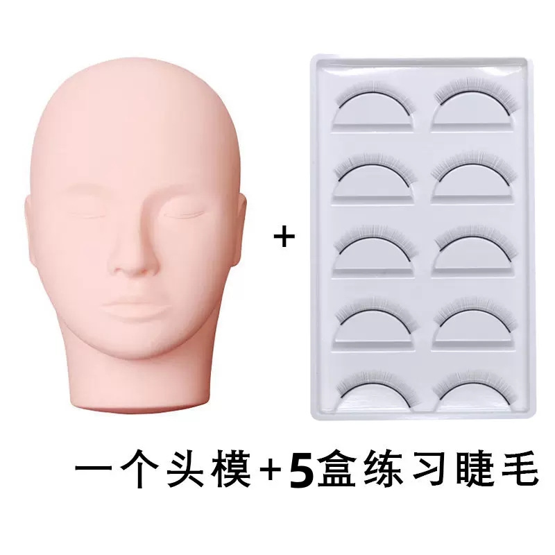 Práctica de injerto de pestañas, modelo de entrenamiento, belleza de pestañas, salón de belleza, modelo de cabeza de maniquí para principiantes, herramienta auxiliar de pestañas