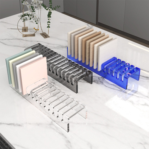 Acrylic cabinet door panel sample color display rack, eco-board stone sample display stand, marble tile rack