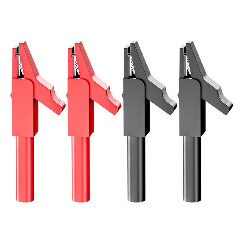 万用表鳄鱼夹4mm香蕉插头直插式测试夹高压大电流绝缘护套表笔夹