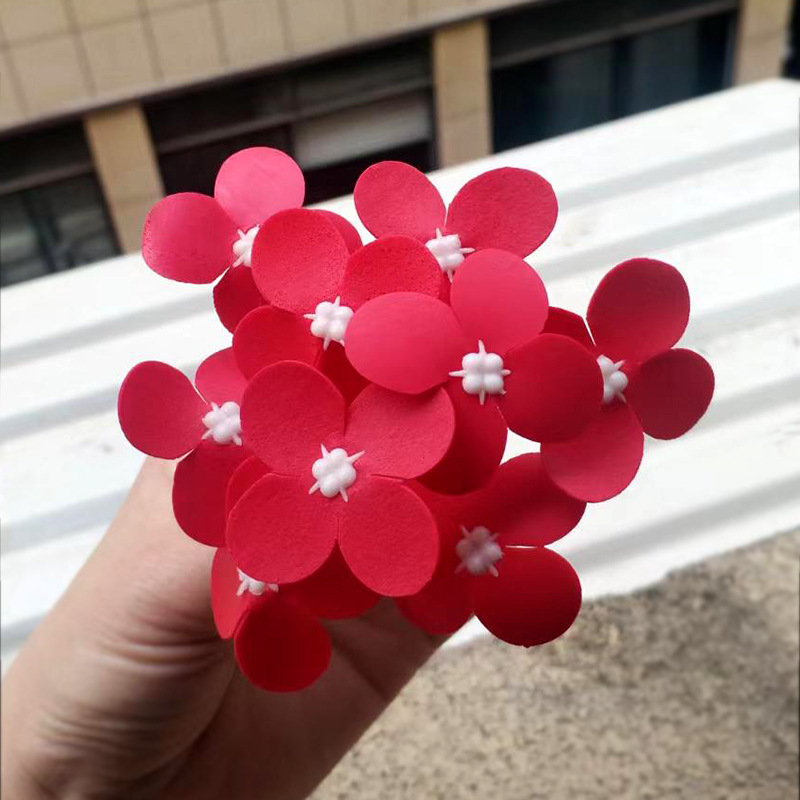 Ramo de flores de jabón de hortensias artificiales pequeñas de estilo coreano de 9 ramas con decoración y adornos en caja de regalo, envío gratis. image 8