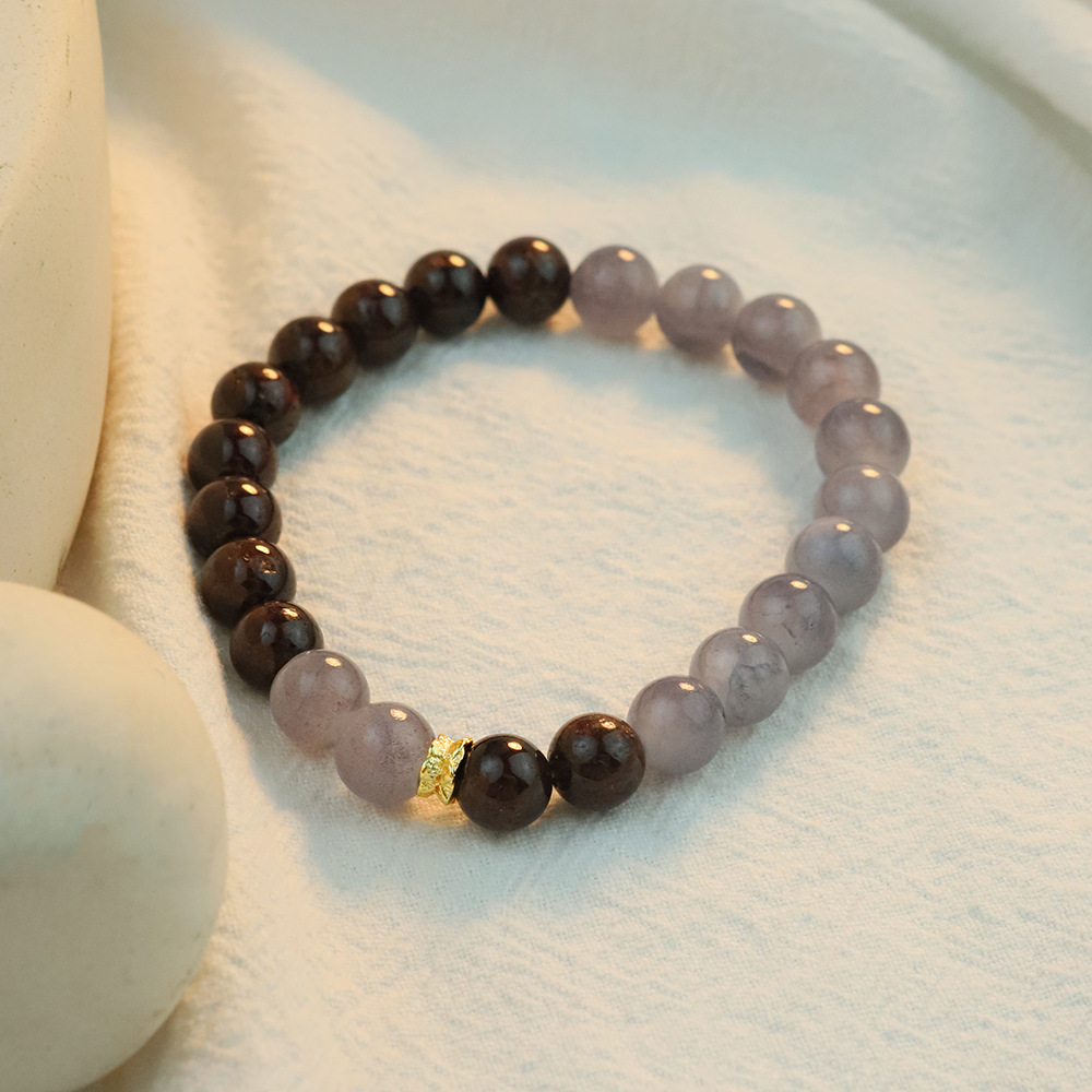 Pulseras de piedra natural de dos colores 2025 nuevo estilo chino exquisito versátil para enviar a amigos y amigas cuentas diey joyas