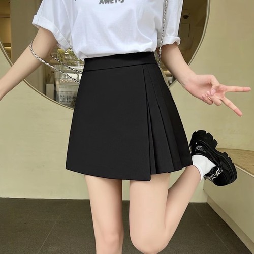 2025 Spring A-line mini skirt, Instagram-style bodycon dress for plus-size women, modest half-body skirt, oversized pleated skirt, trendy