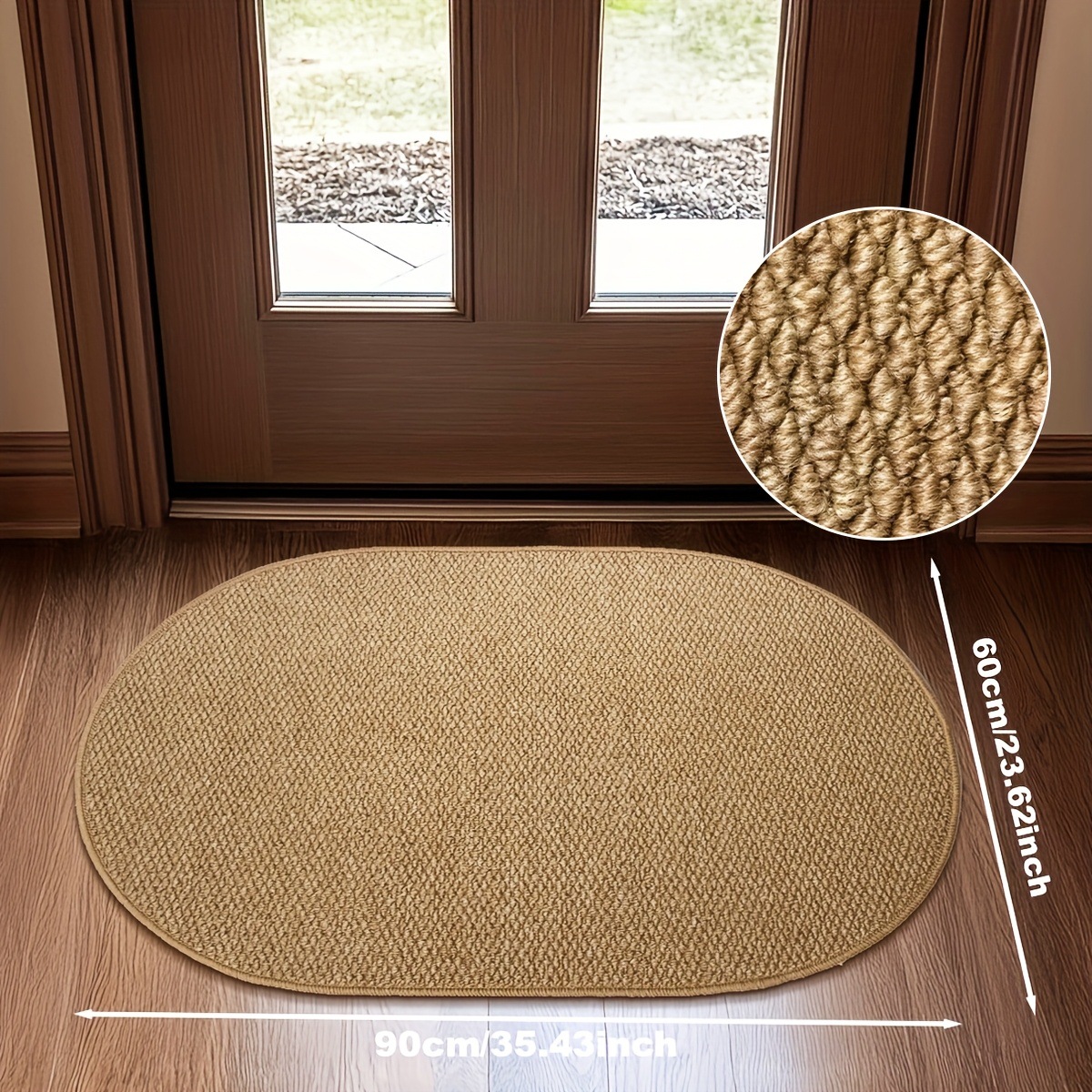 simple elíptica imitación seda esterilla de suelo puerta de baño resistente a la suciedad y al desgaste esterilla de suelo de baño doméstica cortable esterilla de suelo de baño