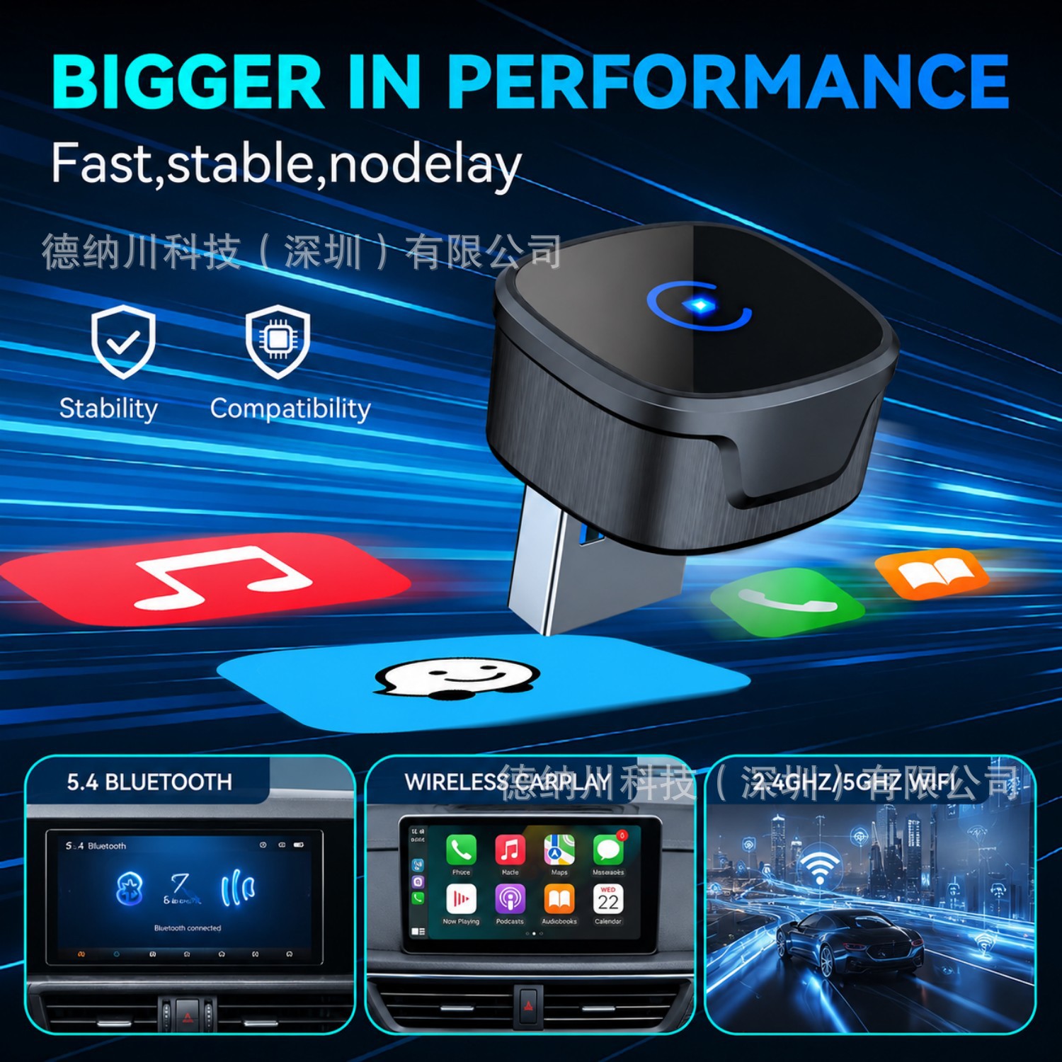 Cross-border wireless CarPlay box 2-in-1 wired to wireless Apple CarPlay Android Auto