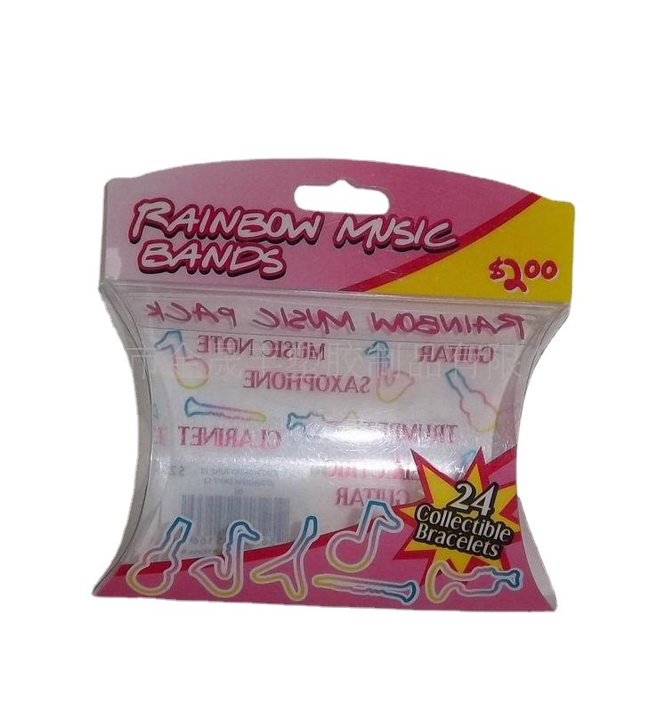 厂家供应PVC枕头盒苹果派pet盒子弧形橡皮筋发圈包装盒