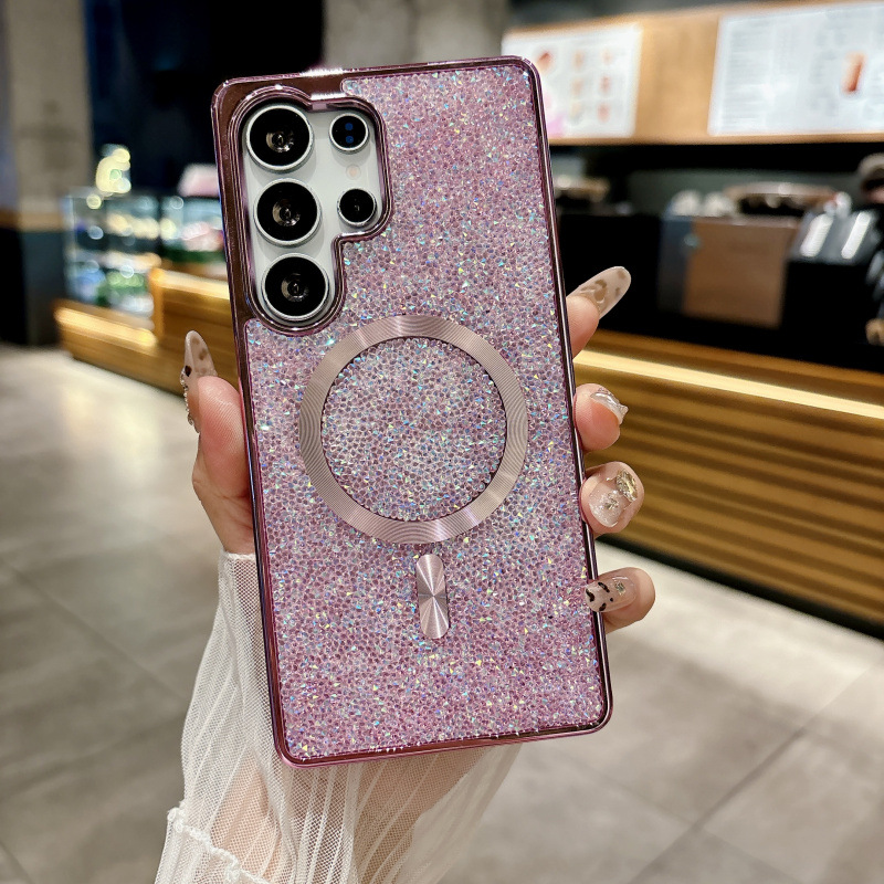 Funda Magnética Anti-caídas para Teléfono de Silicona con Diamantes para Samsung Galaxy