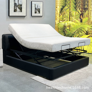Big Black Cow Electric Intelligent Suspension Storage Bed Master Bedroom Double Couple Modern Simple Liftable Automatic Bed Frame