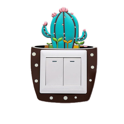 Silicone Switch Cover with Night Light, Cute Switch Wall Sticker, Creative Cartoon Switch Decor