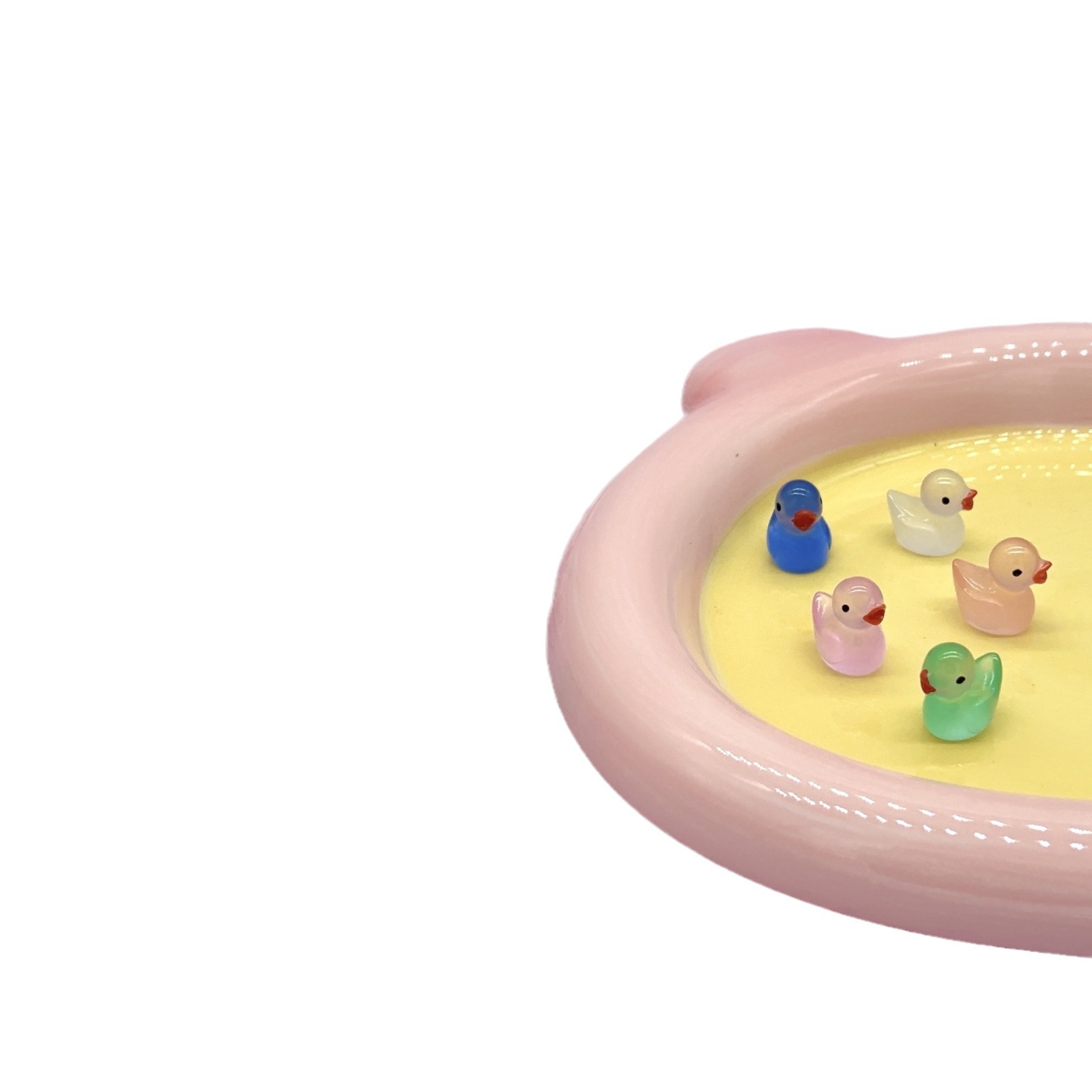 Nocturno diy accesorios de resina accesorios de micro paisaje decoración miniatura colorido pato musgo paisaje