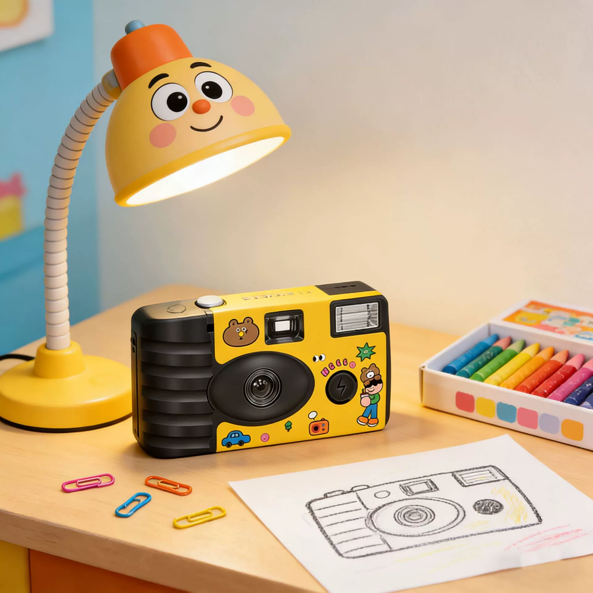 "CLick Illustrations" Color 27 Disposable Film Camera with Flash
