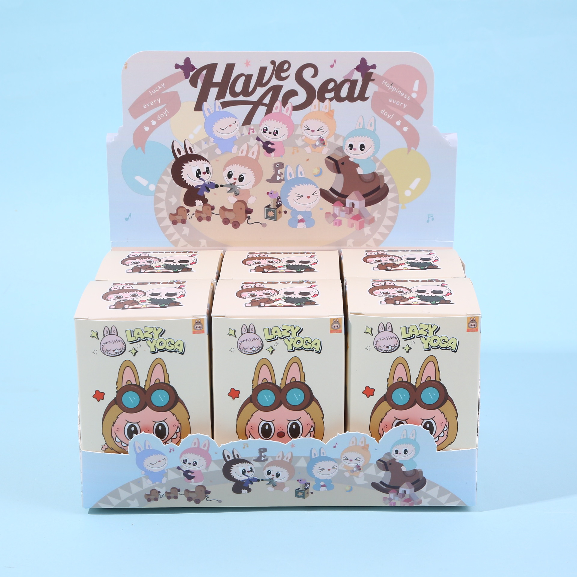 Cross-Border 6 Types of Labubu Blind Box Cute Dolls, Doll Machine Desktop Display Q-Shaped Pieces in Stock Wholesale