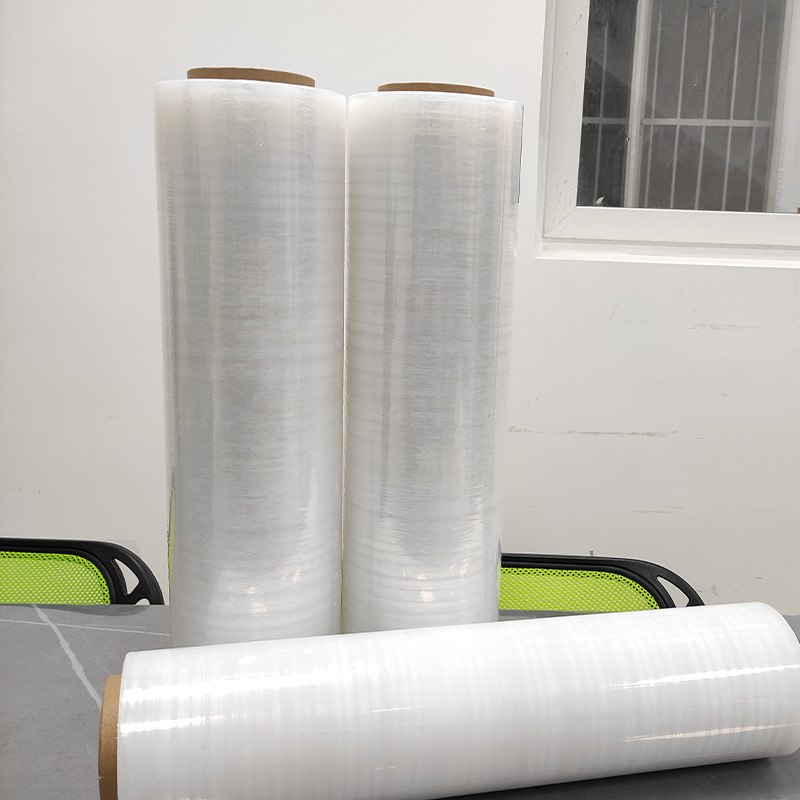 PE bobina película de estiramiento transparente 50cm bandeja recubierta película de plástico industrial PE película de embalaje