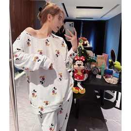 2025新款米奇睡衣女春夏季可爱家居服休闲时尚宽松可外穿套装跨境