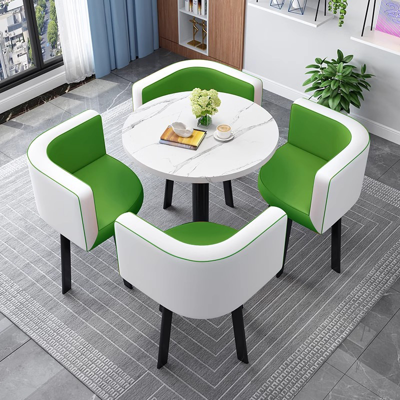 モダンでシンプルな商談テーブルと椅子の組み合わせオフィスカフェ受付レジャーミルクティーショップクリエイティブな小さなラウンドテーブル|undefined