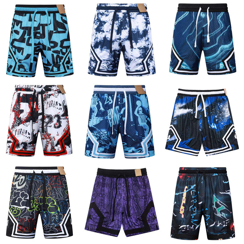 Trendy and popular AJ breathable, quick-drying, loose-fitting casual beach shorts with a printed American street style design, suitable for basketball and cross-border sales Trendy and popular AJ breathable, quick-drying, loose-fitting casual beach shorts with a printed American street style design, suitable for basketball and cross-border sales