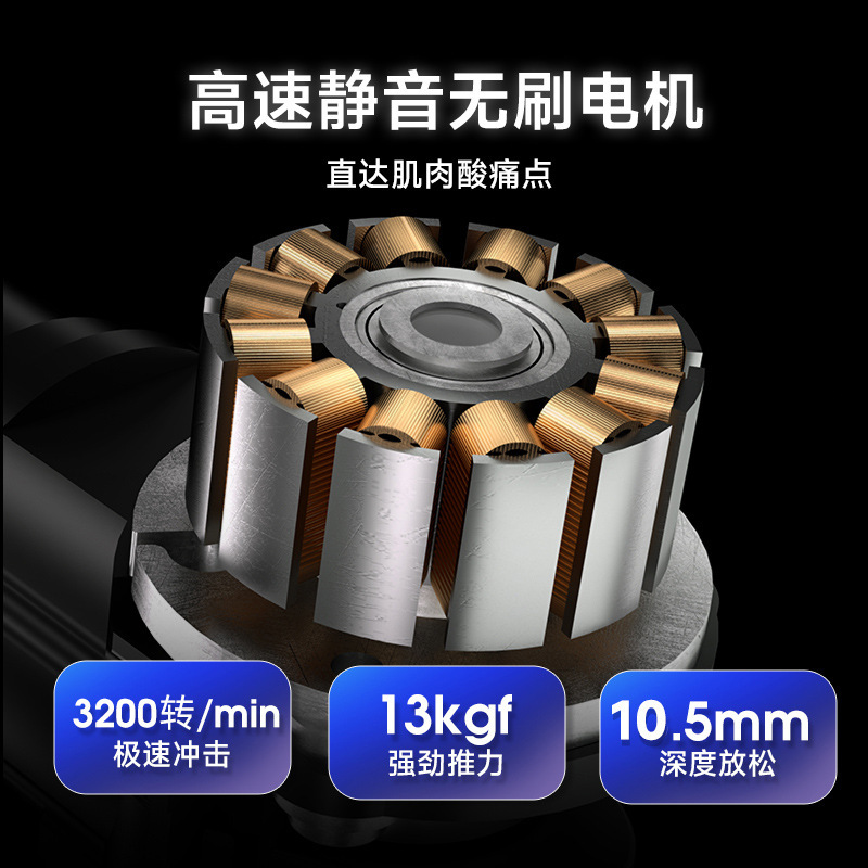 ミニミニ電気ネックマッサージャープロフェッショナル低ノイズ筋肉リラクゼーションマッサージギフト金属筋膜ガン|undefined