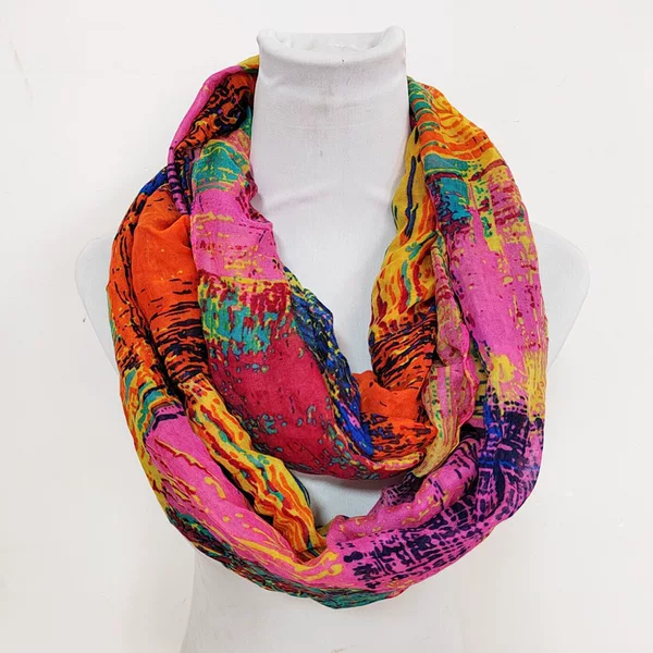 Spring and Autumn Abstract Printed Scarf Amazon Hot Selling Scarf European and American Neck Sleeve Printed Scarf