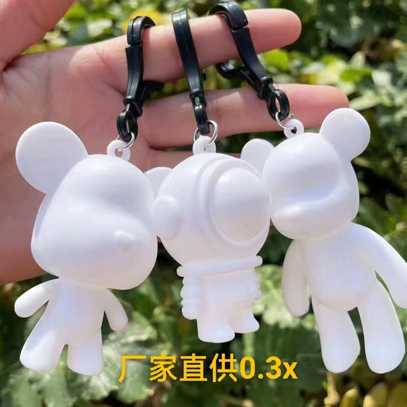 Прямые поставки с фабрики, брелок с жидким медведем, принцесса, медведь, космонавт, космонавт, длинные ножки, маленький белый медведь ембрио с отверстиями на подошве из ног