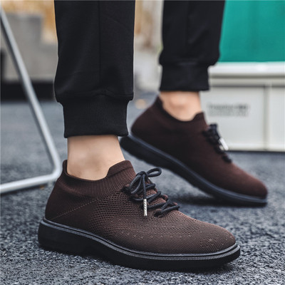 夏季男士透气休闲袜子皮鞋跨境47大码系带低帮鞋ins潮男鞋运动鞋