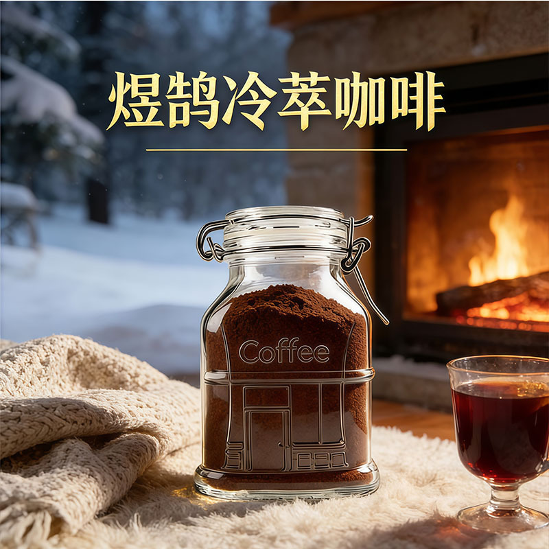 In-Stock Supply of Vintage Coffee House Style Freeze-Dried Coffee in Glass Sealed Jars, Black Coffee for Commercial Use, Wholesale Customization
