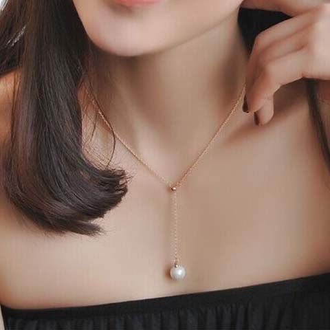 Simple Style Geometric Alloy Plating Pearl Necklace display picture 3