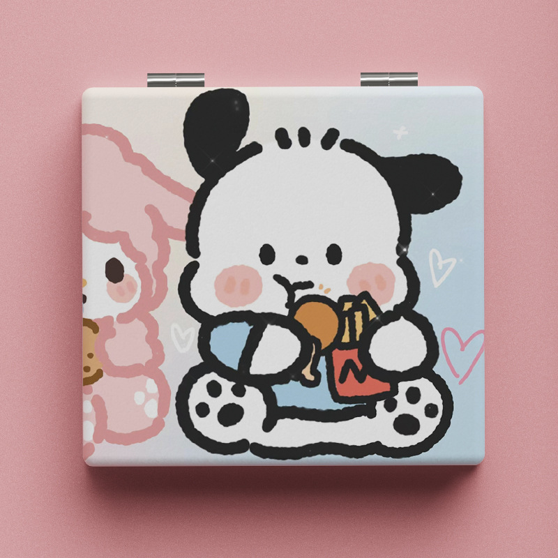 Sanrio coolomi pequeño espejo estudiante portátil espejo plegable espejo de doble cara