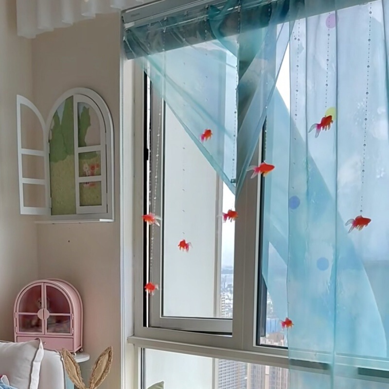 Finished Goldfish Door Curtain Bead Chain Infp Dream Core Acrylic Room Bedroom Partition Curtain Girl Heart Dream Gift
