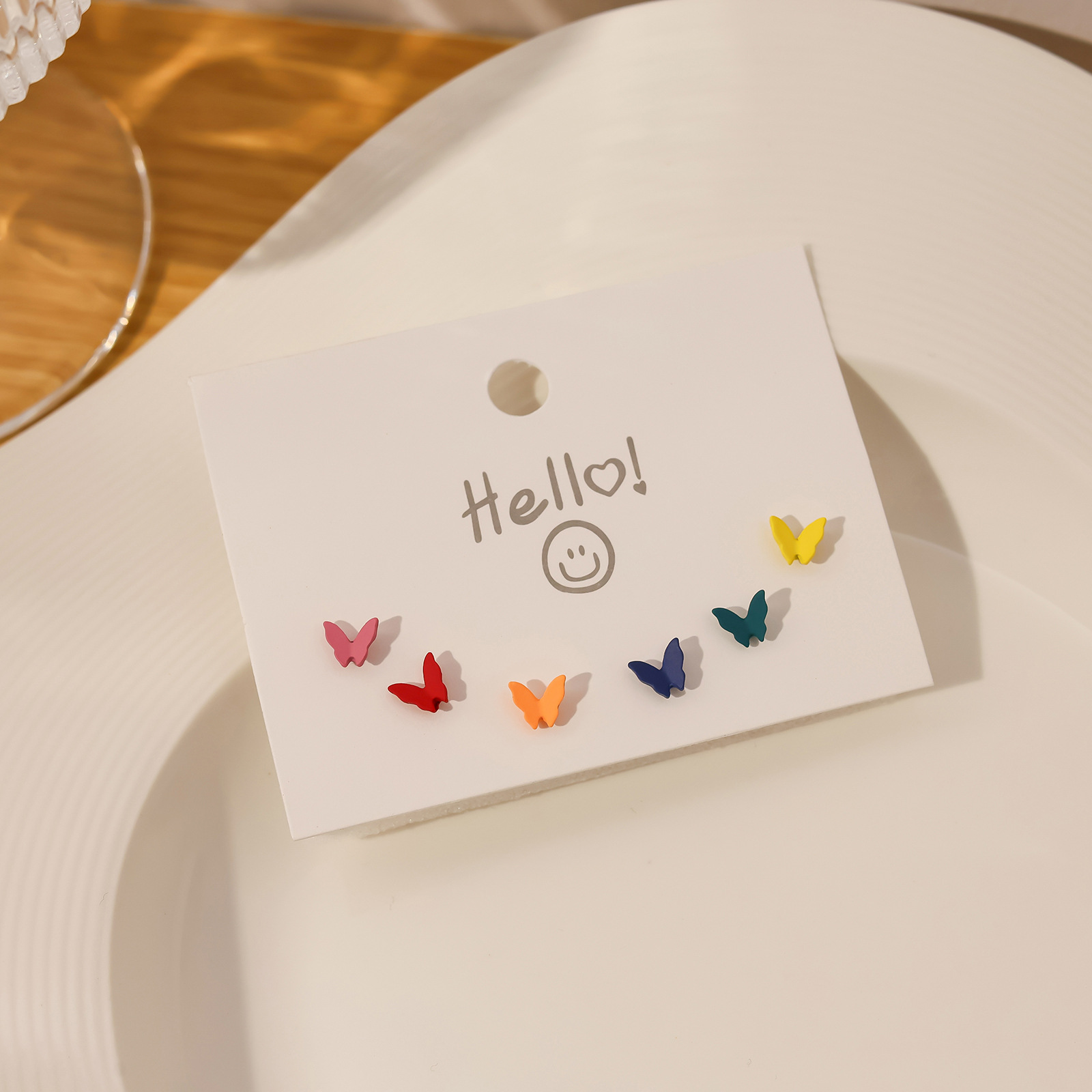 Juego de pendientes de aguja de plata simple y pequeño, combinación de pendientes geométricos de amor, pendientes lindos y dulces de todo fósforo, puesto al por mayor