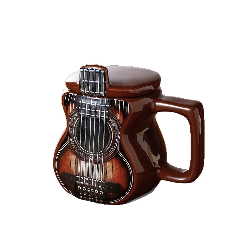 Nuevas tazas de cerámica de guitarra transfronterizas tazas de café creativas tazas de agua tazas de pareja regalos de cumpleaños