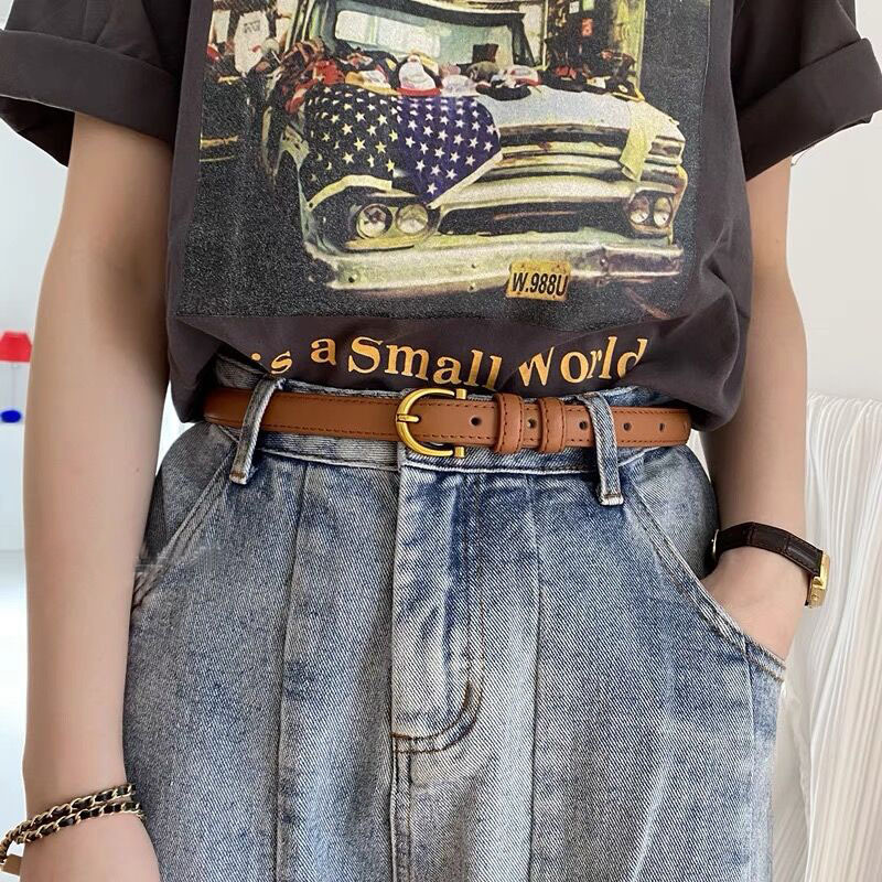 Retro Cowhide Belt For Women, Simple And Versatile Leather Belt_voghion.com