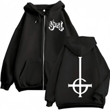 Hot Sale Ghost Rock Band Logo Zipper Hoodie Men's Women's Hi