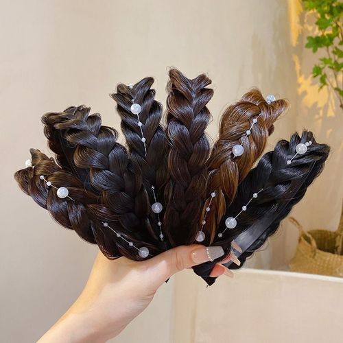 Handmade Braid Hairband High Crown Top High-end Women Fishbone Braid Hair Tie with Teeth Hair Accessories Wholesale