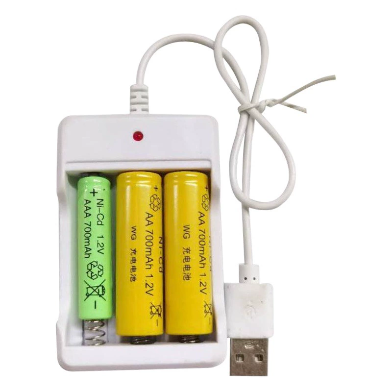 Прямая поставка 3-слотовая USB-головка с кабелем № 5 № 7 Зарядное устройство 1,2 В с одним слотом независимая зарядка Зарядка аккумулятора AA