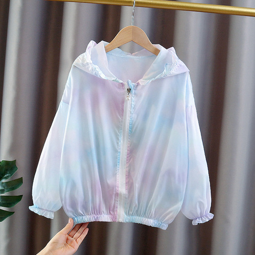 Girls' Sun Protection Clothing Summer Thin Jacket Little Girl UV Protection Air Conditioning Shirt Children's Breathable Summer Wear Sun Protection Clothing 
