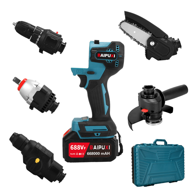 Bopushi çok fonksiyonlu lityum pil seti elektrikli matkap/elektrikli çekiç/çıpa/anahtarı/elektrikli testere çok amaçlı hazine bir makine çok amaçlı