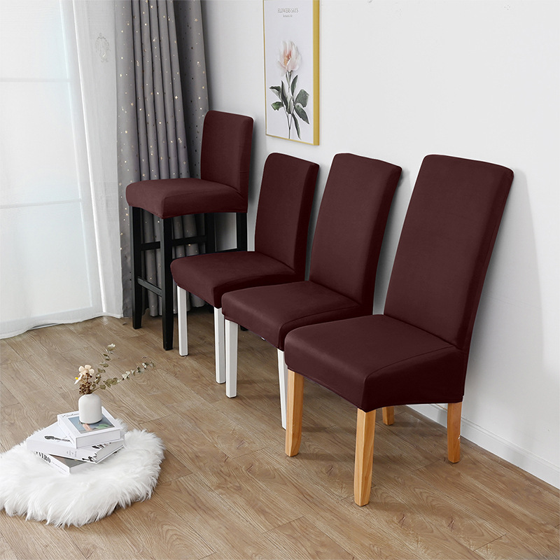 Cubierta de silla elástica de un solo molino de seda de leche transfronteriza Cubierta de silla de comedor de hotel de color sólido 150gsm Cover de comercio exterior