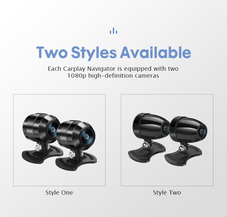 Motorcycle driving recorder HD wireless dual lens intelligent car machine 2K screen navigation carplay