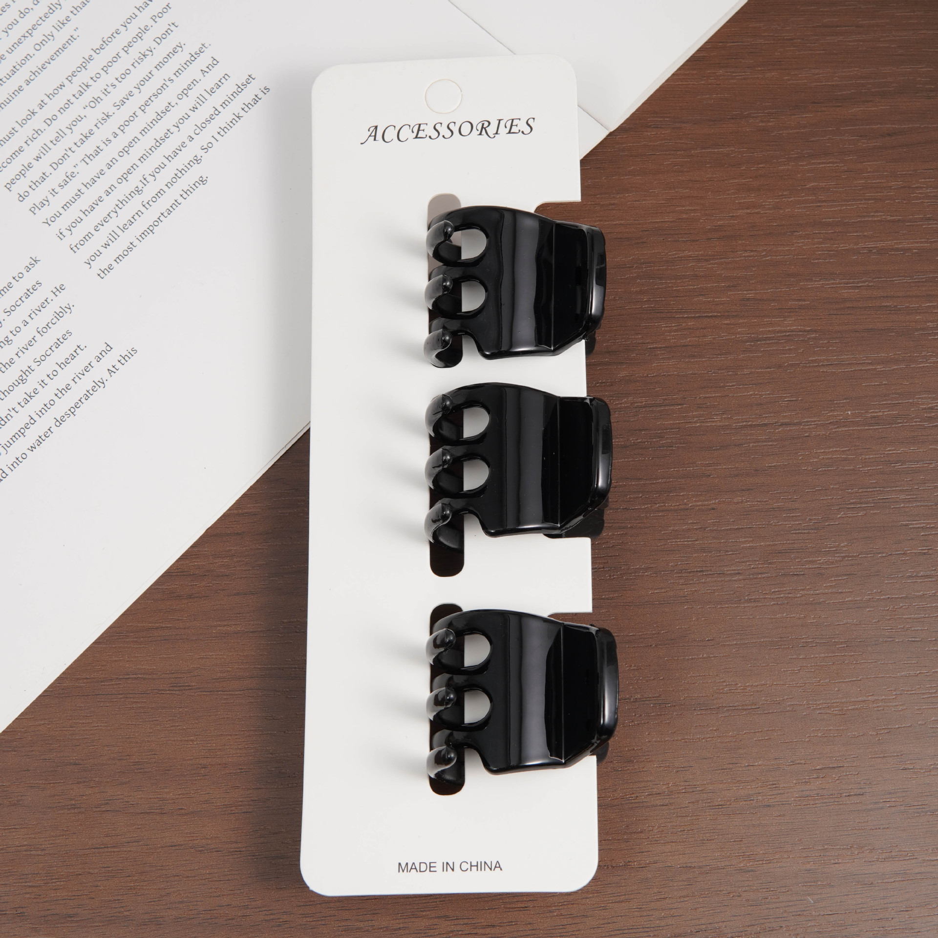 3.5cm 상단 카드(유광 블랙) 3개 세트