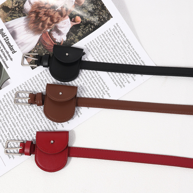 Korean Style Popular Versatile Retro Belt Bag Women's Waist Bag Key Phone Dual-Use Women's Decorative Thin Belt