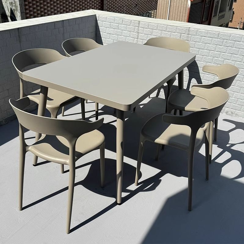 Juego de mesa y silla al aire libre balcón protector solar impermeable jardín duradero patio interior terraza mesa y silla al aire libre combinación de plástico