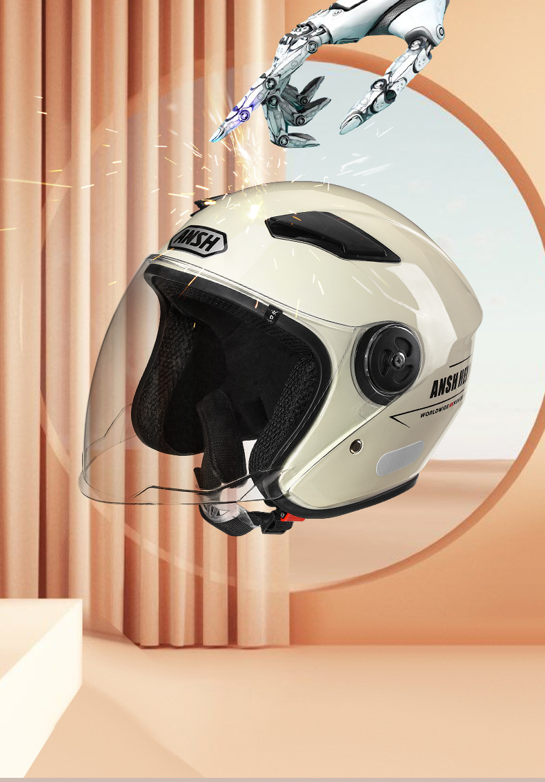 3C certification anti-fog motorcycle helmet Harley autumn and winter four seasons universal men's and women's HD sunscreen electric car helmet