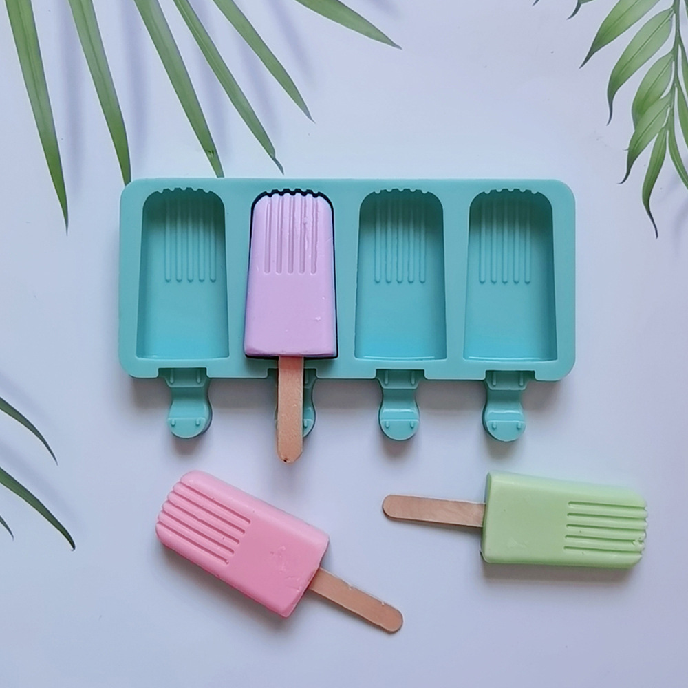 4连流苏雪糕92硅胶模具蛋糕布丁甜点模具肥皂烘焙用具蓝