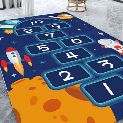 Blanket Simple Home Cartoon Living Avtomobil döşəmə paspasları - space-hopscotch-14-2m