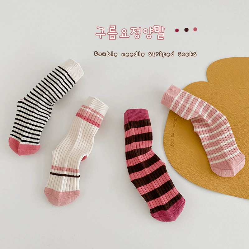 Детские knee socks для мужчин и женщин, оптовая торговля, осень, средняя длина, пряженый хлопок