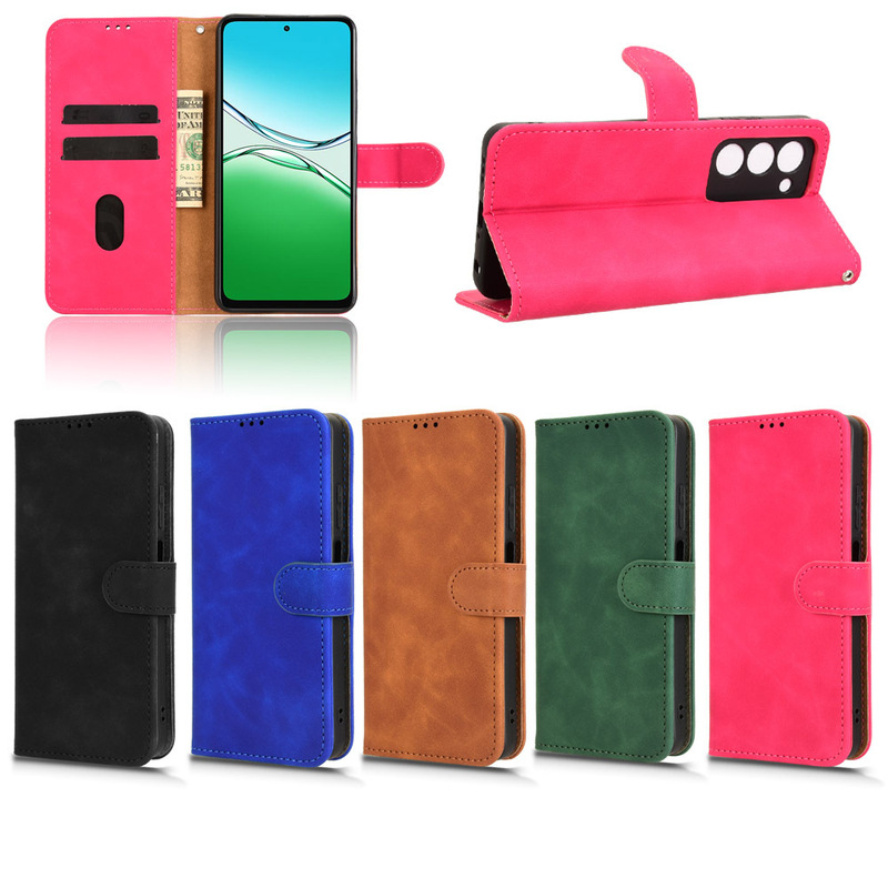 Suitable for Oppo A5 5G/4G Foreign Version Pure Color Flip Protective Mobile Phone Case Card European and American Mobile Phone Leather Case