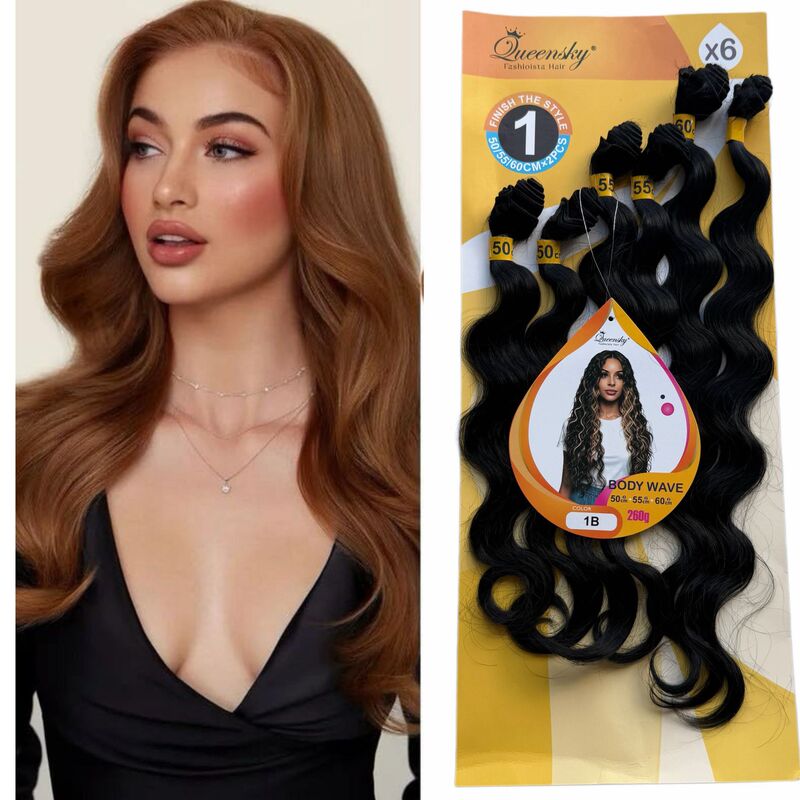 Body Mave 6-piece set of cross-border wigs exclusively for African and European/American markets, synthetic hair bundles and extensions, wholesale from a powerful factory Body Mave 6-piece set of cross-border wigs exclusively for African and European/American markets, synthetic hair bundles and extensions, wholesale from a powerful factory