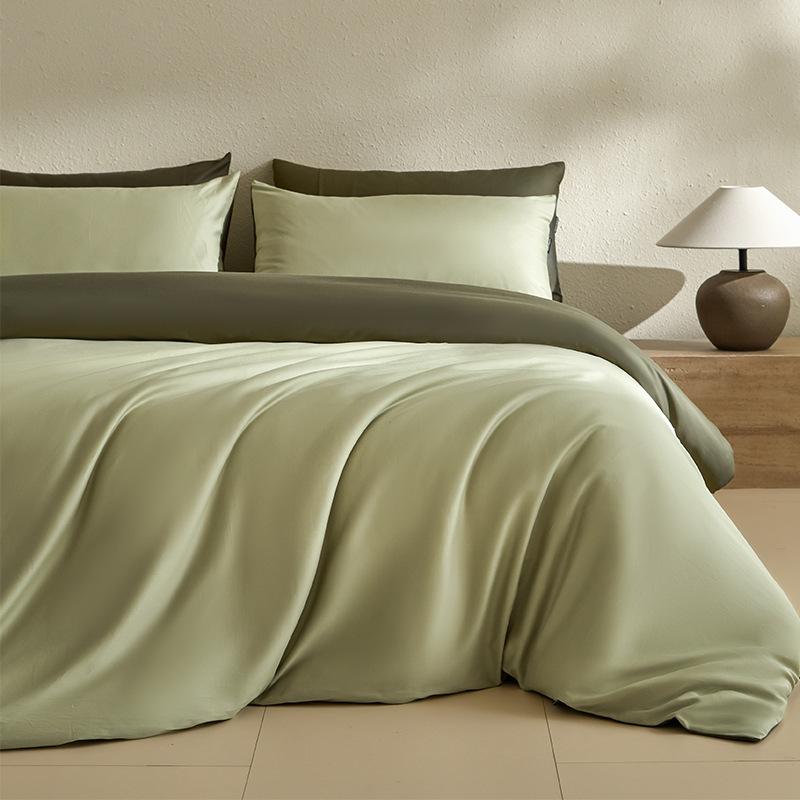 100 traje de cama de satén de algodón de fibra larga de cuatro piezas de algodón puro 2025 nuevo traje de tres piezas de funda de edredón de sábana de lujo ligero 4