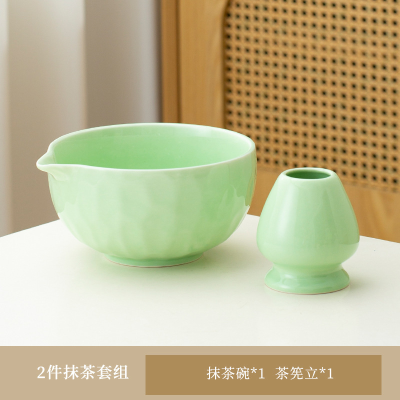 新款跨境日式陶瓷抹茶碗茶具套装茶刷宋代打抹茶工具竹茶筅百本立|undefined