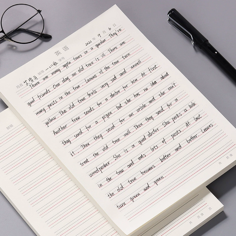 Бумага для учащихся начальной и средней школы на английском языке креативная простая четырехстрочная сетка