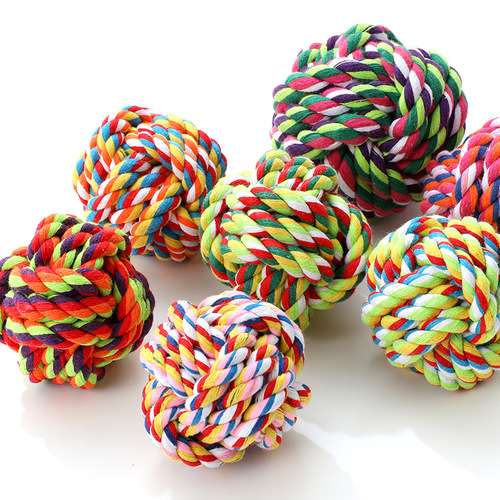 Manufacturer wholesale Pipitao pet cotton rope woven toy balls, bite-resistant multi-specification pet cotton rope balls